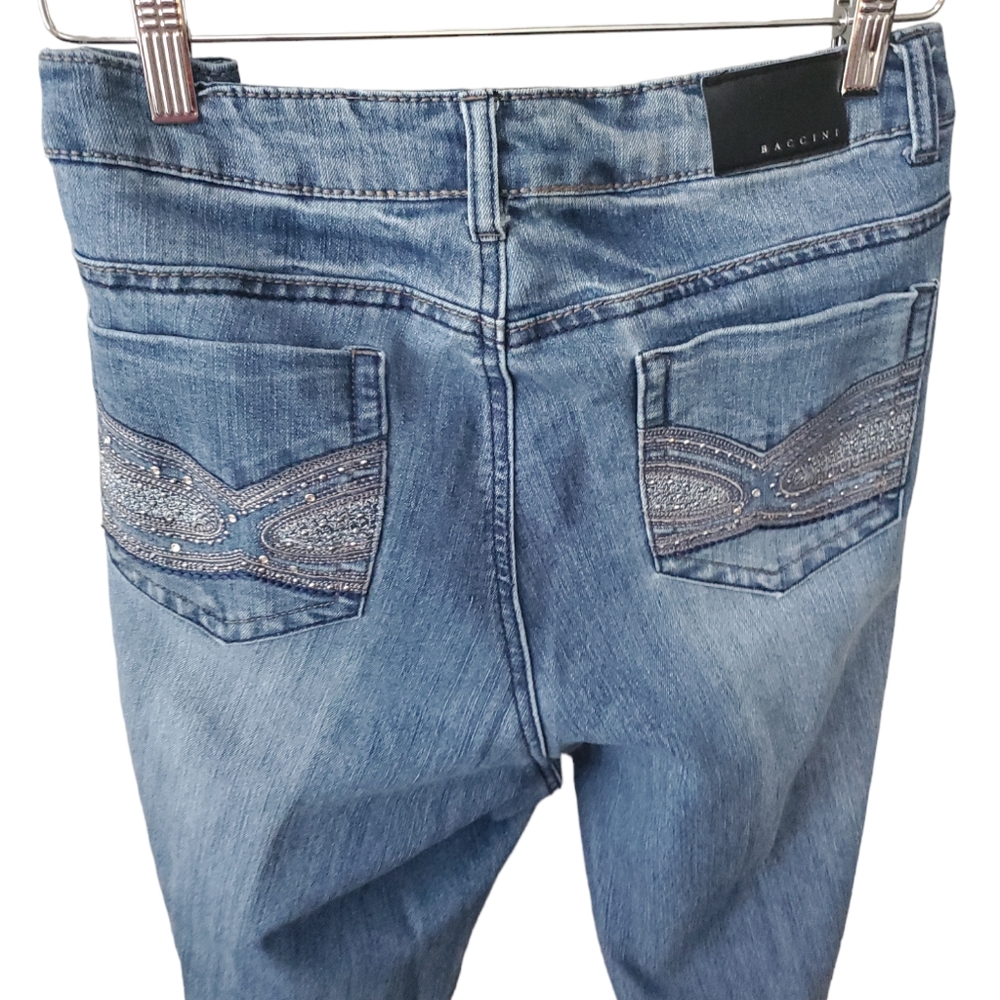 Baccini light wash rhinestones jeans - Picture 6 of 7